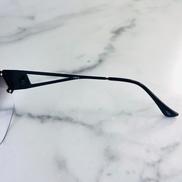 OTRA Mimi Aviator Sunglasses Black Metal Frame Purple Graduated Lens 100% UV - Picture 11 of 13